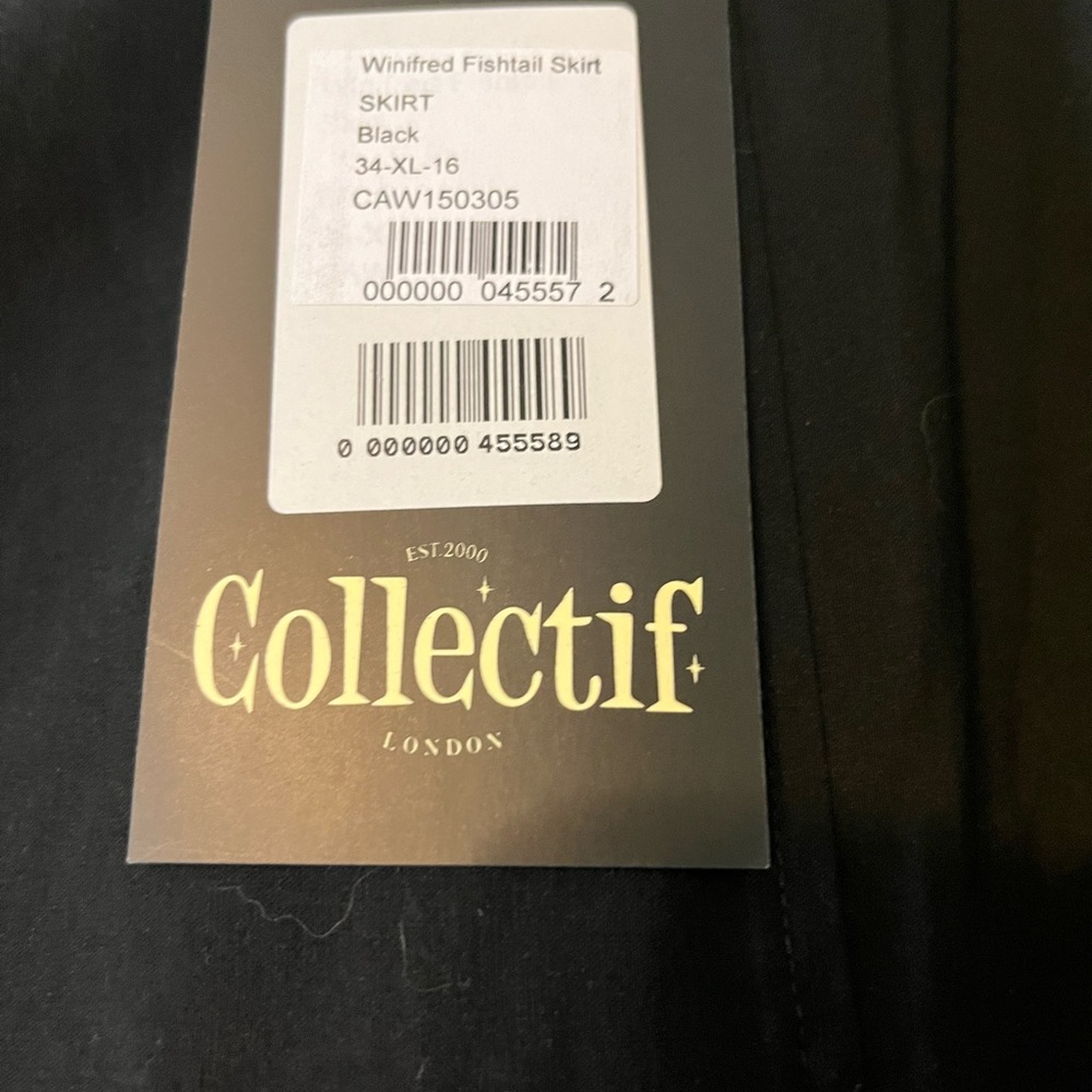Collectif black Winifred fishtail skirt nwt sz 34-16-xl
